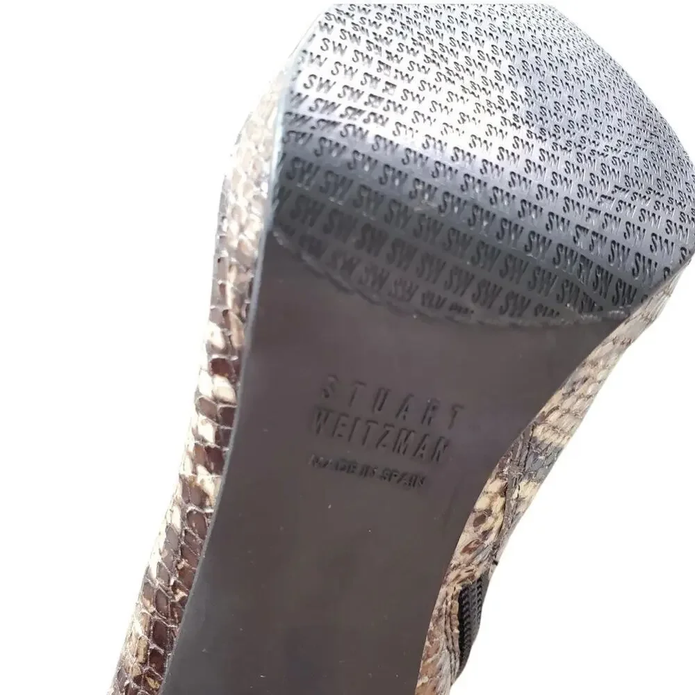 Stuart Weitzman Apollo Snakeskin Ankle Boots Size: 7.5